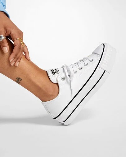 White / Black Converse Chuck Taylor All Star Lift Women Platform Shoes Canada | C-85796249