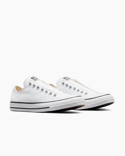 White / Black Converse Chuck Taylor All Star Men Slip On Shoes Canada | C-41506399