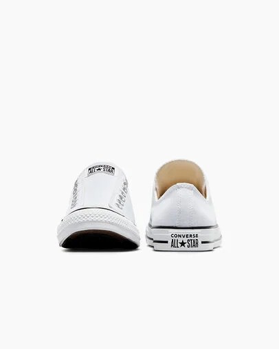 White / Black Converse Chuck Taylor All Star Men Slip On Shoes Canada | C-41506399