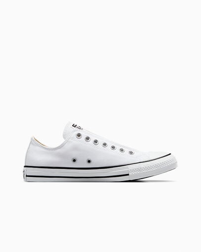 White / Black Converse Chuck Taylor All Star Men Slip On Shoes Canada | C-41506399