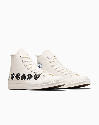 White / Black Converse Converse x PLAY Comme des Garçons Chuck 70 Multi Heart Men Sneakers Canada | C-94310679