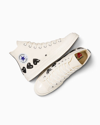 White / Black Converse Converse x PLAY Comme des Garçons Chuck 70 Multi Heart Men Sneakers Canada | C-94310679