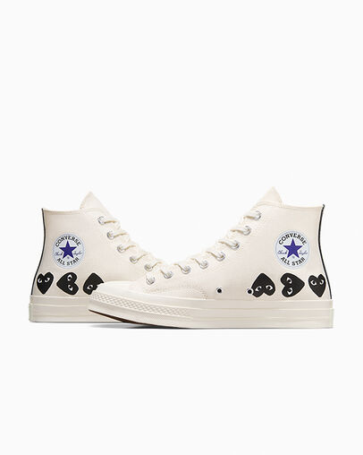 White / Black Converse Converse x PLAY Comme des Garçons Chuck 70 Multi Heart Men Sneakers Canada | C-94310679