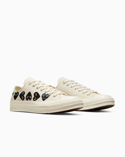 White / Black Converse Converse x PLAY Comme des Garçons Chuck 70 Multi Heart Women Sneakers Canada | C-13482579