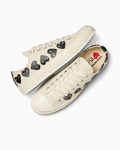 White / Black Converse Converse x PLAY Comme des Garçons Chuck 70 Multi Heart Women Sneakers Canada | C-13482579