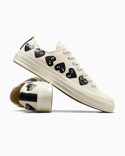 White / Black Converse Converse x PLAY Comme des Garçons Chuck 70 Multi Heart Women Sneakers Canada | C-13482579