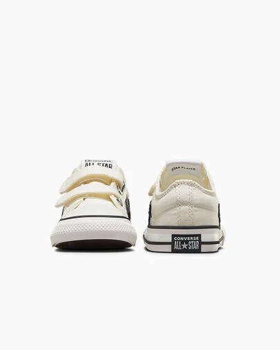 White / Black Converse Star Player 76 Easy-On Kids' Canvas Shoes Canada | C-63824759
