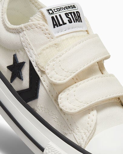 White / Black Converse Star Player 76 Easy-On Kids' Canvas Shoes Canada | C-63824759
