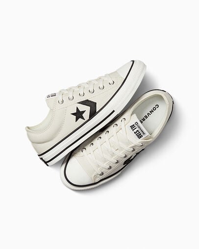 White / Black Converse Star Player 76 Foundational Kids' Canvas Shoes Canada | C-21304869