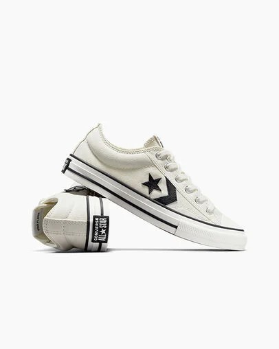 White / Black Converse Star Player 76 Foundational Kids' Canvas Shoes Canada | C-21304869