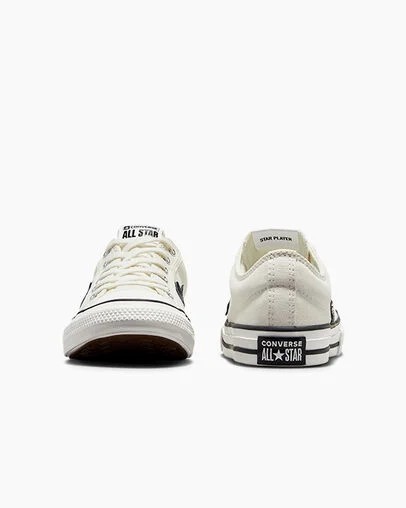 White / Black Converse Star Player 76 Foundational Kids' Canvas Shoes Canada | C-21304869