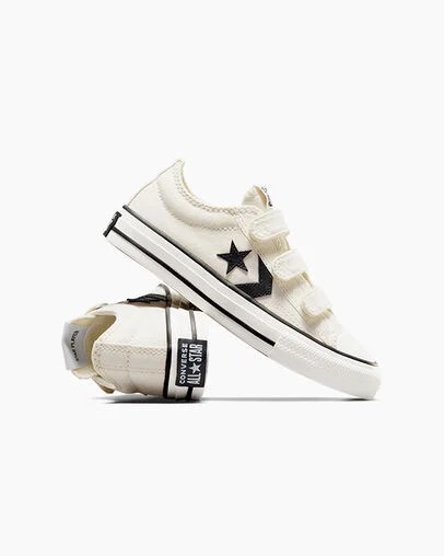White / Black Converse Star Player 76 Kids' Sneakers Canada | C-87965439