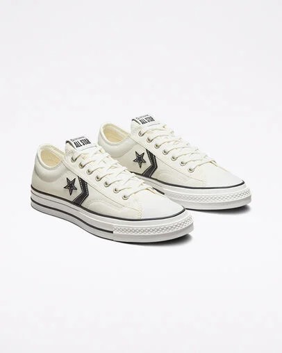 White / Black Converse Star Player 76 Premium Men Canvas Shoes Canada | C-62137959