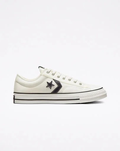White / Black Converse Star Player 76 Premium Men Canvas Shoes Canada | C-62137959