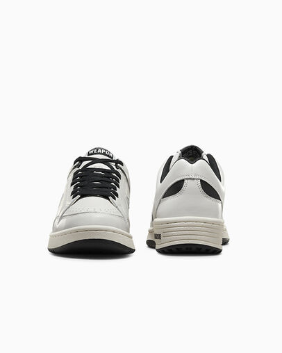 White / Black Converse Weapon Leather Men Tennis Shoes Canada | C-57629039