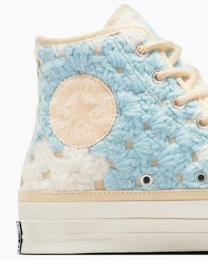 White / Black / Multicolor Converse Upcycle Chuck 70 Crochet Blankets Women Sneakers Canada | C-01953649
