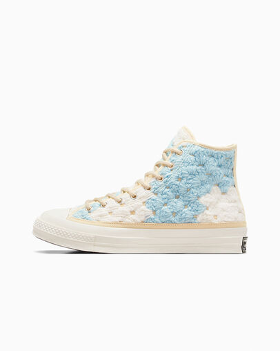 White / Black / Multicolor Converse Upcycle Chuck 70 Crochet Blankets Women Sneakers Canada | C-01953649