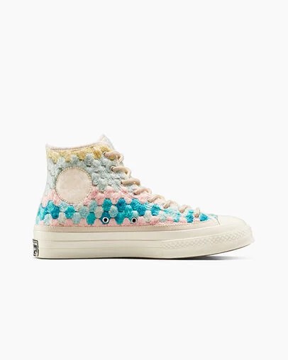 White / Black / Multicolor Converse Upcycle Chuck 70 Crochet Blankets Women Sneakers Canada | C-01953649