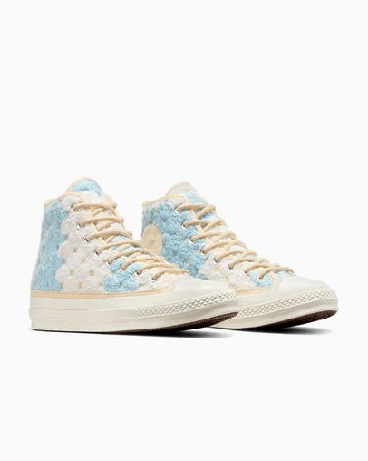 White / Black / Multicolor Converse Upcycle Chuck 70 Crochet Blankets Women Sneakers Canada | C-01953649