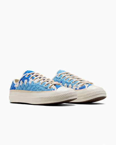 White / Black / Multicolor Converse Upcycle Chuck 70 Crochet Blankets Women Tennis Shoes Canada | C-71209589