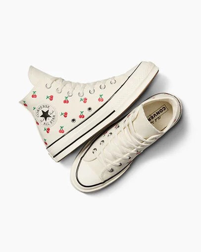 White / Black / Red Converse Chuck 70 Cherries Women Sneakers Canada | C-47081399