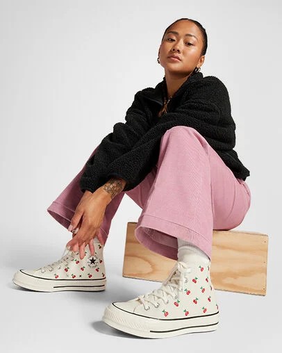 White / Black / Red Converse Chuck 70 Cherries Women Sneakers Canada | C-08352749