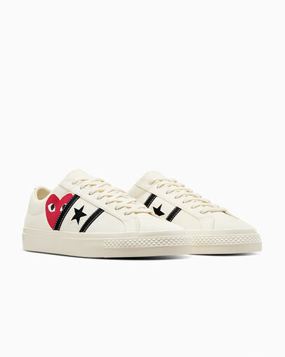 White / Black / Red Converse Converse x PLAY Comme des Garçons One Star Academy Pro Women Skate Shoes Canada | C-31974259