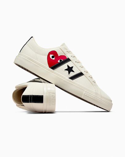 White / Black / Red Converse Converse x PLAY Comme des Garçons One Star Academy Pro Men Skate Shoes Canada | C-07315689
