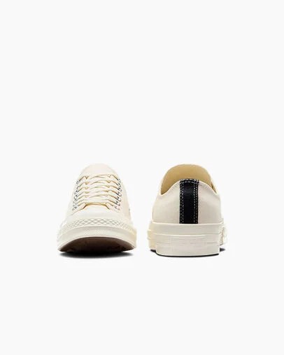 White / Black / Red Converse PLAY Comme des Garçons Single Heart Chuck 70 Women Sneakers Canada | C-23718569