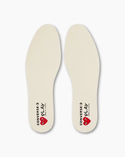 White / Black / Red Converse PLAY Comme des Garçons Single Heart Chuck 70 Women Sneakers Canada | C-23718569
