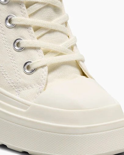 White / Black / White Converse Chuck 70 De Luxe Wedge Women Sneakers Canada | C-26174809