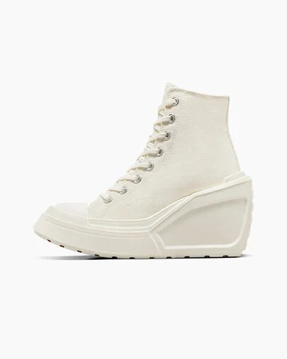 White / Black / White Converse Chuck 70 De Luxe Wedge Women Sneakers Canada | C-26174809