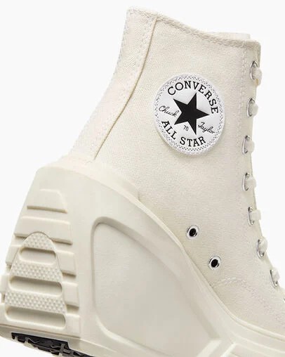 White / Black / White Converse Chuck 70 De Luxe Wedge Women Sneakers Canada | C-26174809