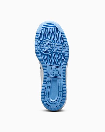 White / Blue Converse Weapon Leather Women Basketball Shoes Canada | C-67304159