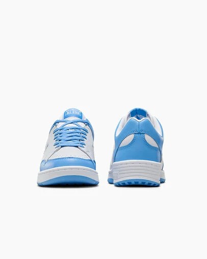 White / Blue Converse Weapon Leather Women Basketball Shoes Canada | C-67304159