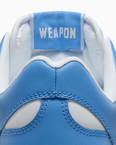 White / Blue Converse Weapon Leather Women Basketball Shoes Canada | C-67304159