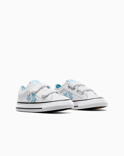 White / Blue / White Converse Star Player 76 Kids' Sneakers Canada | C-02574189