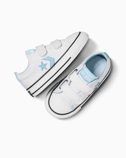 White / Blue / White Converse Star Player 76 Kids' Sneakers Canada | C-02574189