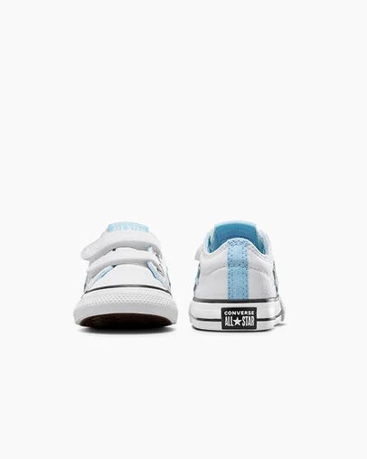 White / Blue / White Converse Star Player 76 Kids' Sneakers Canada | C-02574189