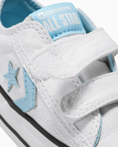White / Blue / White Converse Star Player 76 Kids' Sneakers Canada | C-02574189