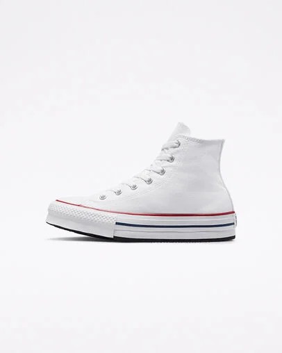 White / Dark Red / Navy Converse Chuck Taylor All Star EVA Lift Kids' Canvas Shoes Canada | C-93201469