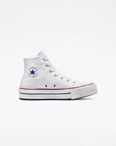 White / Dark Red / Navy Converse Chuck Taylor All Star EVA Lift Kids\' Canvas Shoes Canada | C-93201469