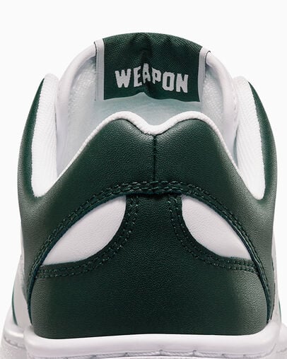 White / Deep Turquoise Converse Weapon Leather Women Basketball Shoes Canada | C-67051499