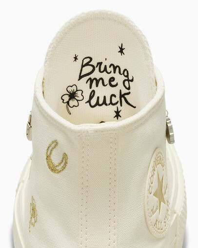 White / Gold / Silver Converse Chuck Taylor All Star Lift Women Platform Shoes Canada | C-63451909