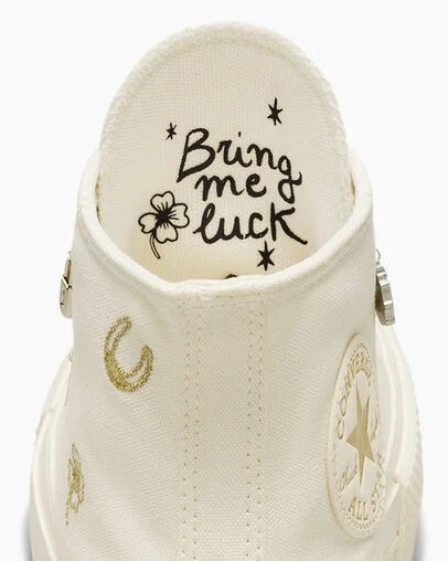 White / Gold / Silver Converse Chuck Taylor All Star Lift Women Platform Shoes Canada | C-56127389