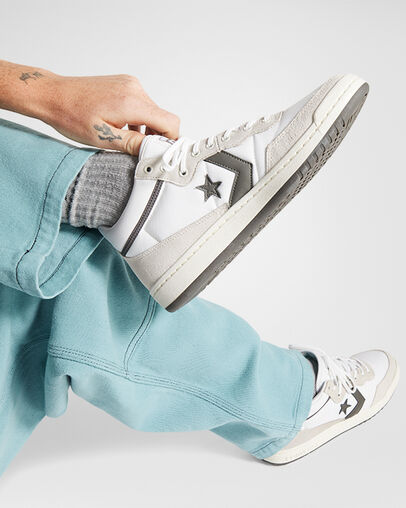 White / Grey Converse CONS Fastbreak Pro Suede Nylon Women Skate Shoes Canada | C-91620439