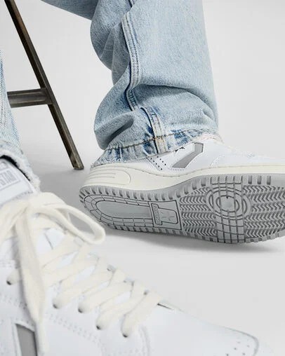 White / Grey Converse Weapon Leather Women Basketball Shoes Canada | C-78063499