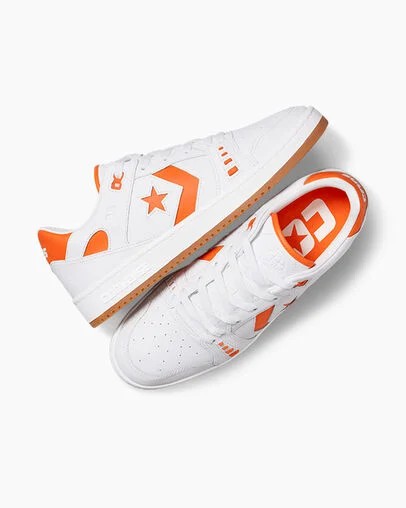 White / Orange Converse CONS AS-1 Pro Men Skate Shoes Canada | C-09126359