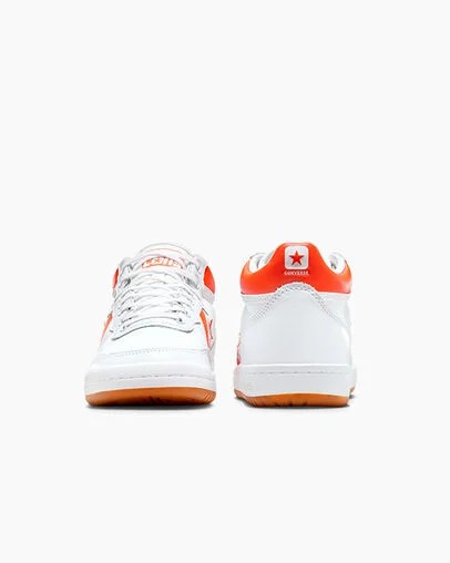 White / Orange Converse CONS Fastbreak Pro Leather Men Skate Shoes Canada | C-65893479