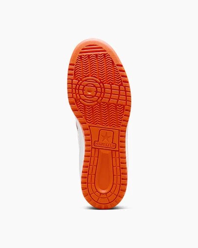 White / Orange Converse Weapon Leather Women Basketball Shoes Canada | C-30542769